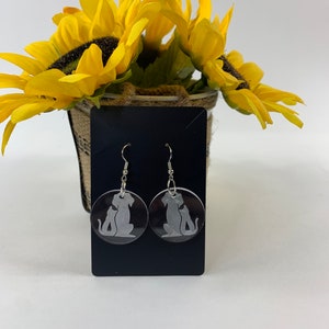 Dog & Cat Acrylic Earrings, Cat and  Dog Lover Earrings
