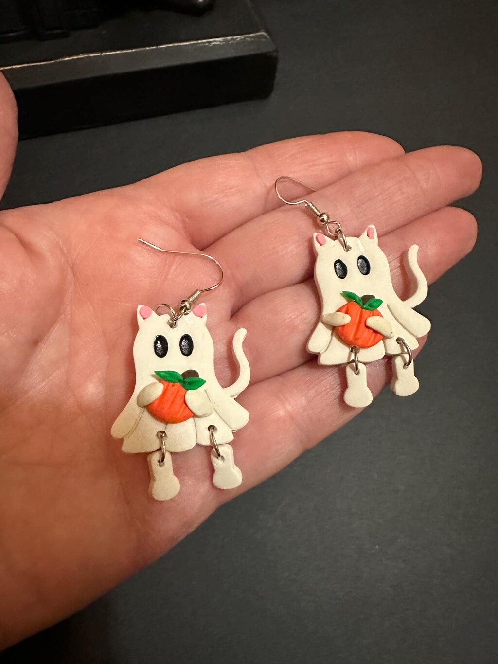 Orecchini Di Halloween A Forma Di Fantasma, Gatto E Zucca, In Acrilico, 6,4 Cm, Per Donne E Ragazze