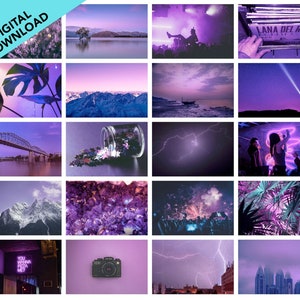 Purple VSCO Wall Collage Kit Photo Wall Aesthetic Prints - Etsy