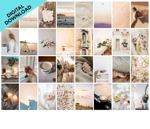 90 Collage Kit Photos Boho Beach Vibes Aesthetic VSCO Wall 