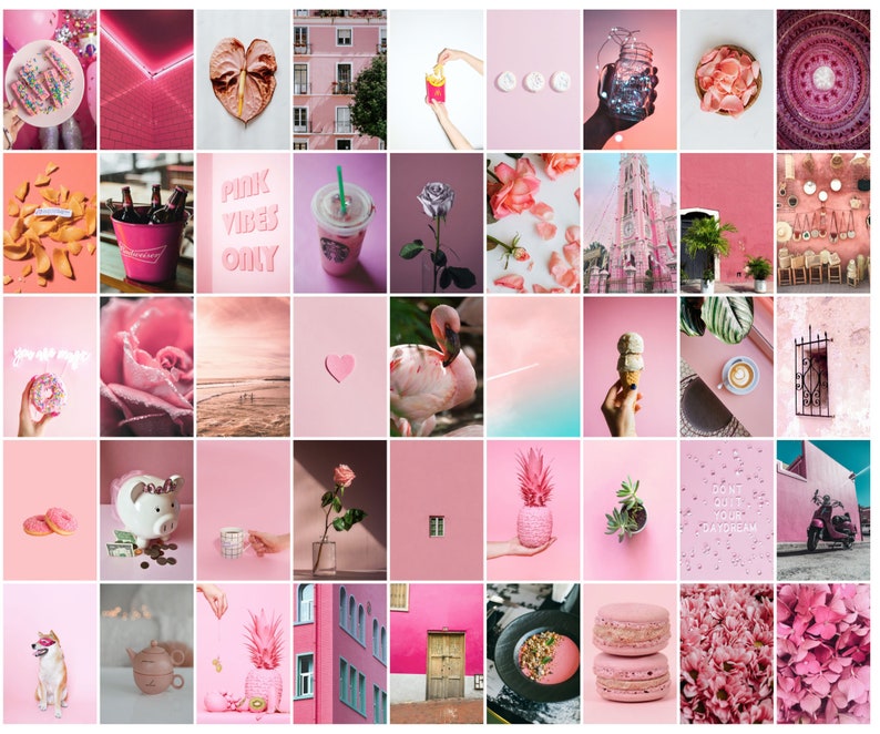 Pink 1 VSCO Wall Collage Kit Photo Wall Aesthetic Prints - Etsy