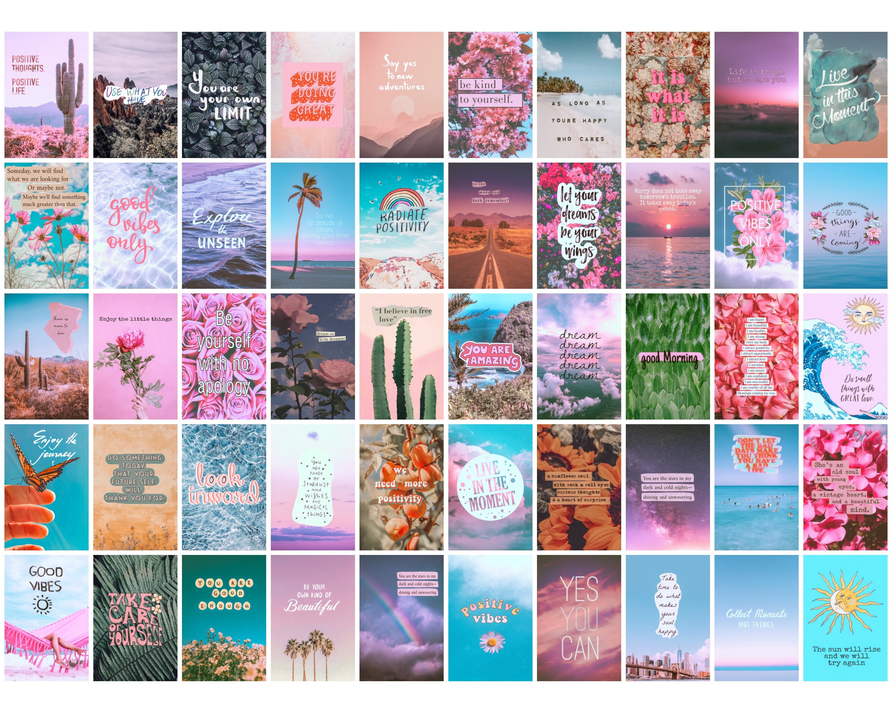 Positive Affirmations VSCO Wall Collage Kit Photo Wall | Etsy