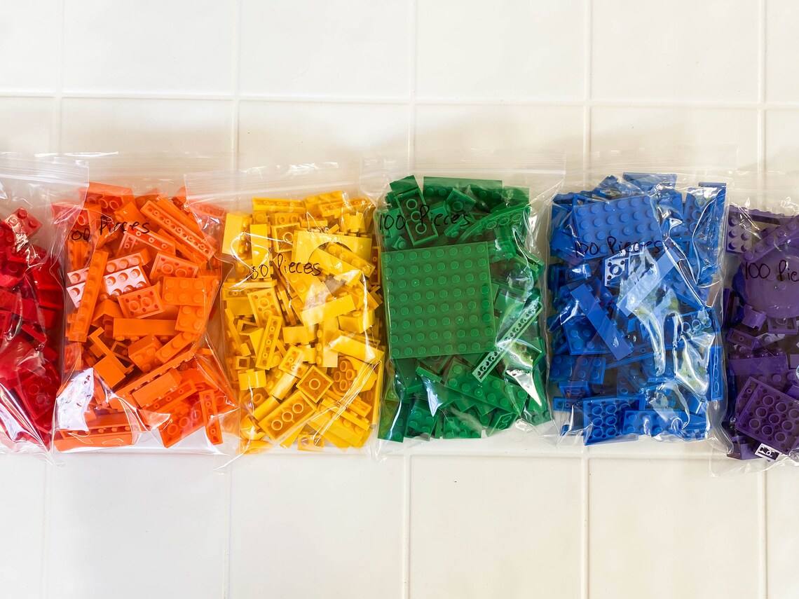 LEGO Bricks Bulk Color Sorted 100 Pieces Etsy