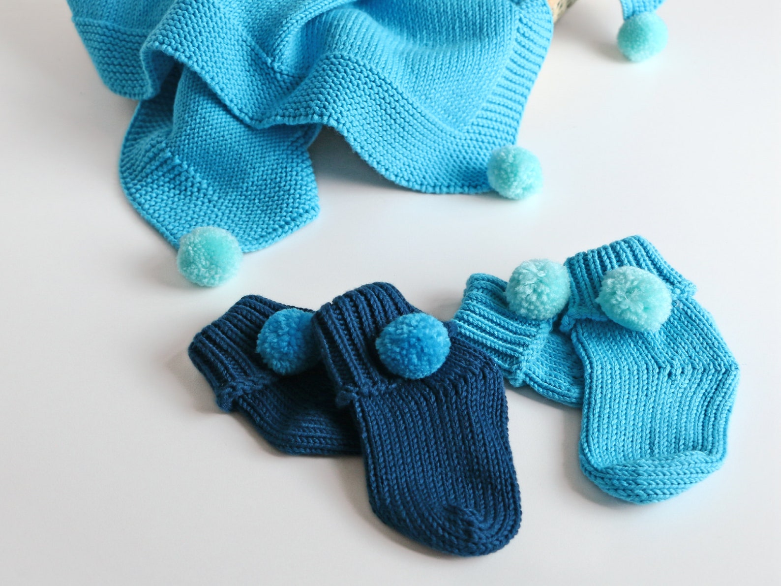 Cotton Baby Blanket & Socks Setknitted Blanket Stroller Etsy