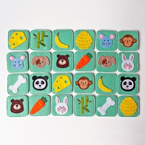 Animal Memory Game 2 in 1 Felt Cards, Montessori Toys Memory and Matching Skills for Toddlers and Kids image 2