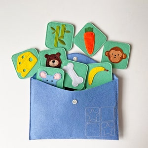 Animal Memory Game 2 in 1 Felt Cards, Montessori Toys Memory and Matching Skills for Toddlers and Kids image 1