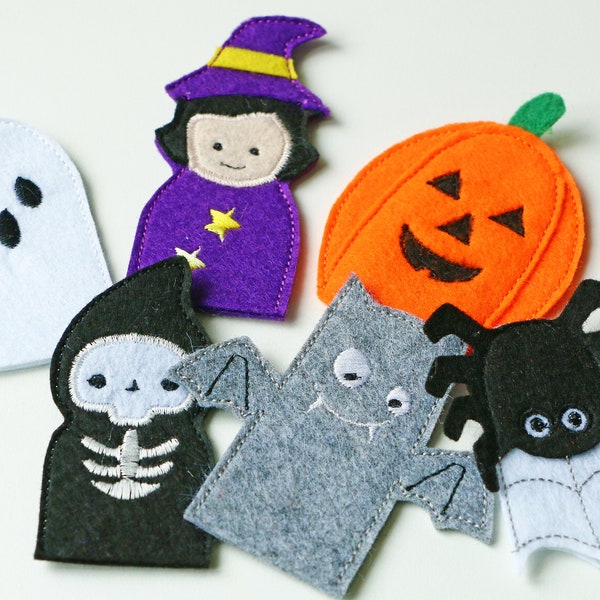 Marionetas de dedo de fieltro - Halloween