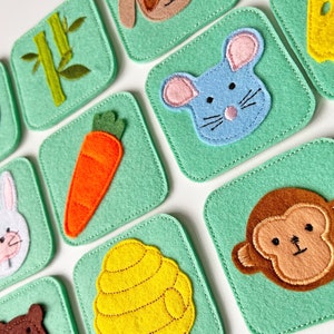 Animal Memory Game 2 in 1 Felt Cards, Montessori Toys Memory and Matching Skills for Toddlers and Kids image 7