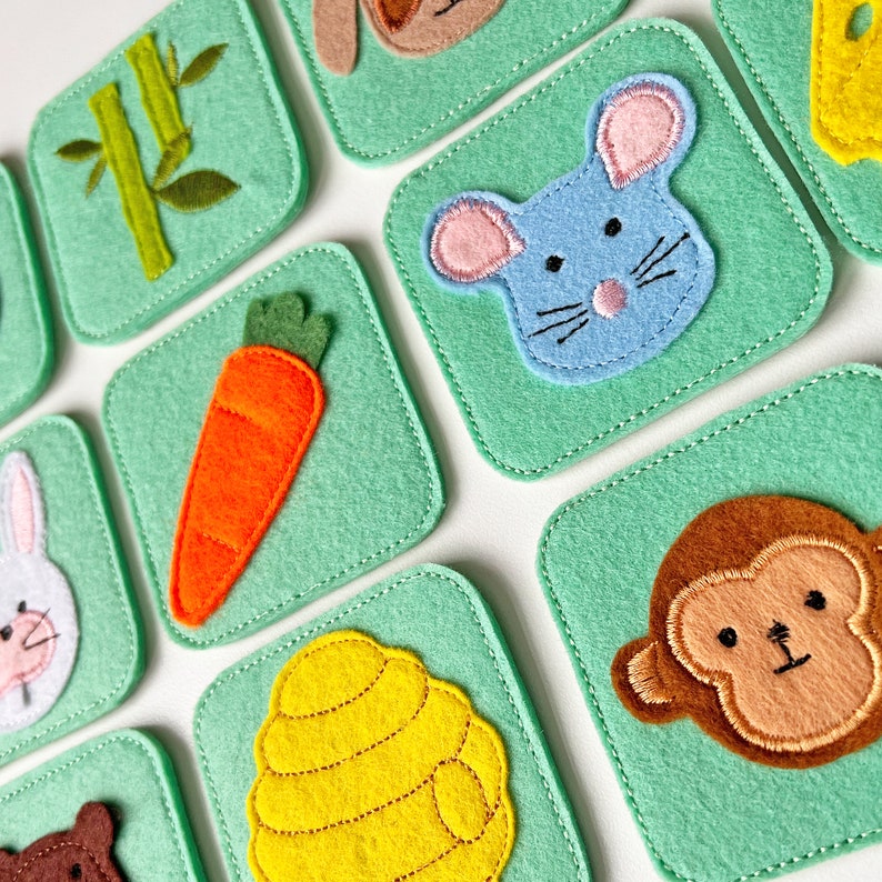 Animal Memory Game 2 in 1 Felt Cards, Montessori Toys Memory and Matching Skills for Toddlers and Kids image 7