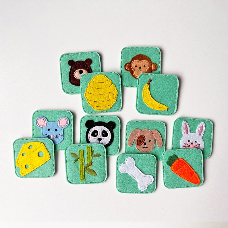 Animal Memory Game 2 in 1 Felt Cards, Montessori Toys Memory and Matching Skills for Toddlers and Kids image 4