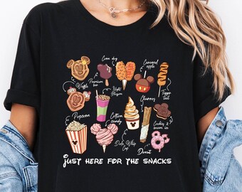 Disney Just Here For The Snacks Shirt, Disney Snacks Shirt, Minnie Mickey Head Snacks Shirt, WDW Family Trip Tee, Disneyland Trip T-Shirt
