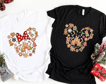 Disney Gingerbread Christmas Shirts, Mickey Head Gingerbread Shirt, Minnie Christmas Shirt, Matching Disney Family Christmas Shirt