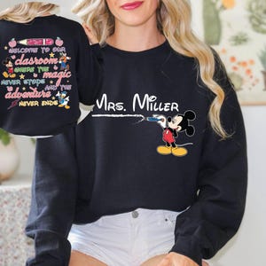 Personalized Disney Teacher Sweatshirt, Custom Name Mickey Mouse Teacher Sweatshirt, Funny Disney Teacher Sweatshirt, Disney Teacher Hoodie