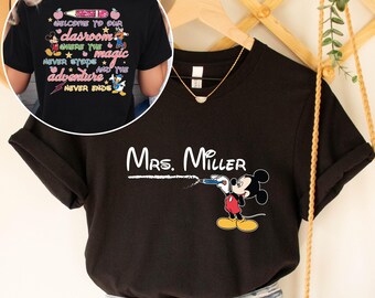 Custom Name Disney Teacher Shirt, Mickey Mouse Teacher Shirt, Funny Disney Teacher Shirt, Personalized Disneyland Trip Teacher Shirt