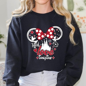 Teach Love Inspire Sweater, Elementary School Disney Teacher Sweater, Teaching Work Heart, Disney Minnie Teacher Shirt, Cute Teacher Shirt