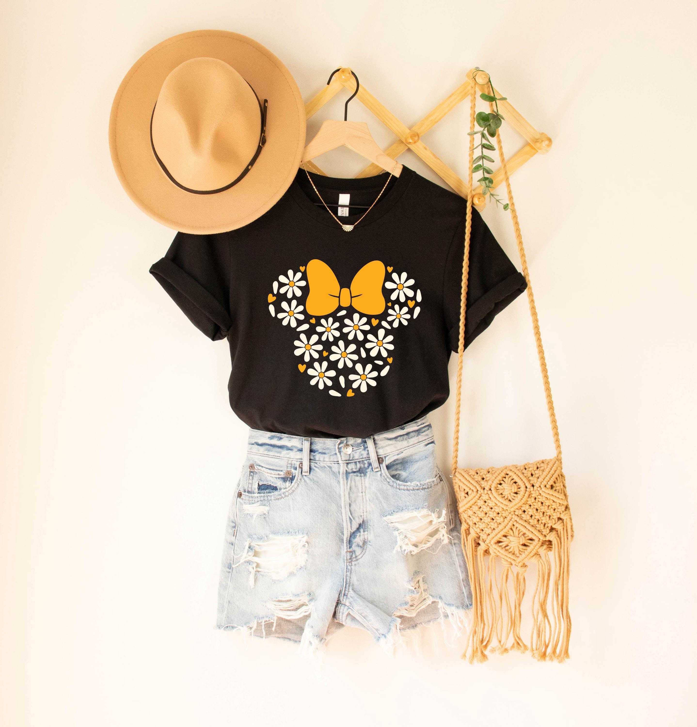 Floral Minnie Head Shirt, Daisy Minnie Head Shirt, Disney Flower Shirt, Minnie Head TShirt, Minnie Ear Shirt, Floral Disney Daisy Shirt