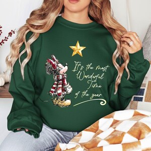 Minnie Mouse Christmas Sweatshirt, It's the Most Wonderful Time Pullover, Disney Holiday Star Sweater bild 5