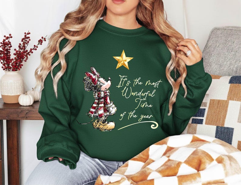 Minnie Mouse Christmas Sweatshirt, It's the Most Wonderful Time Pullover, Disney Holiday Star Sweater bild 5