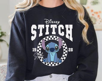 Retro Disney Cute Stitch Sweatshirt, Disneyland Family Trip Vintage Stitch Sweatshirt, Disney Vacation Sweater, Disney Stitch Hoodie