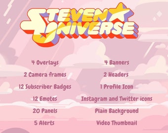 Steven Universe I Twitch Overlay Package I Organizer Set I Bundle Set I Cartoon Gifts