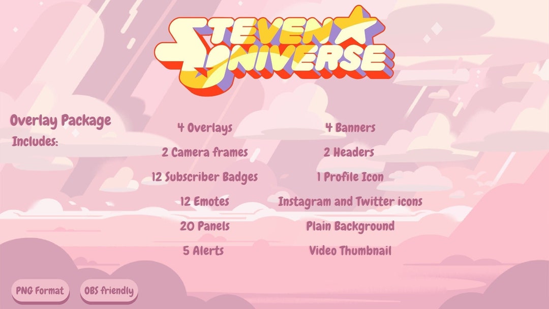 Steven Universe I Twitch Overlay Package I Organizador Set I - Etsy España