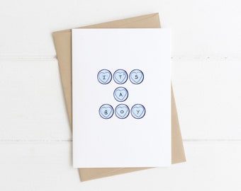 It's a Boy, Love Heart Sweets, New Baby Card, Baby Shower Card, Newborn Card, Baby Boy, Welcome to the World, New Mum, Baby Blue, Expecting