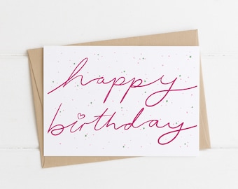 Happy Birthday Confetti Card, Birthday Celebration, Birthday Gift for Her.