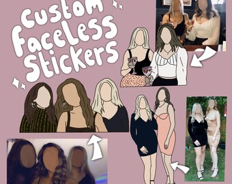 Custom Faceless Stickers | Etsy
