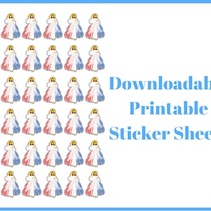 Divine Mercy Sticker Sheet Printable , Catholic Printable Stickers, Catholic Teacher Gift, Catholic Kid Gift, Catholic Classroom