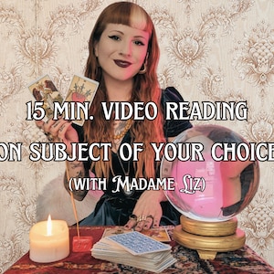15 minuten paranormale tarotleesvideo, stel elke vraag, onbeperkte kaarten, elk onderwerp