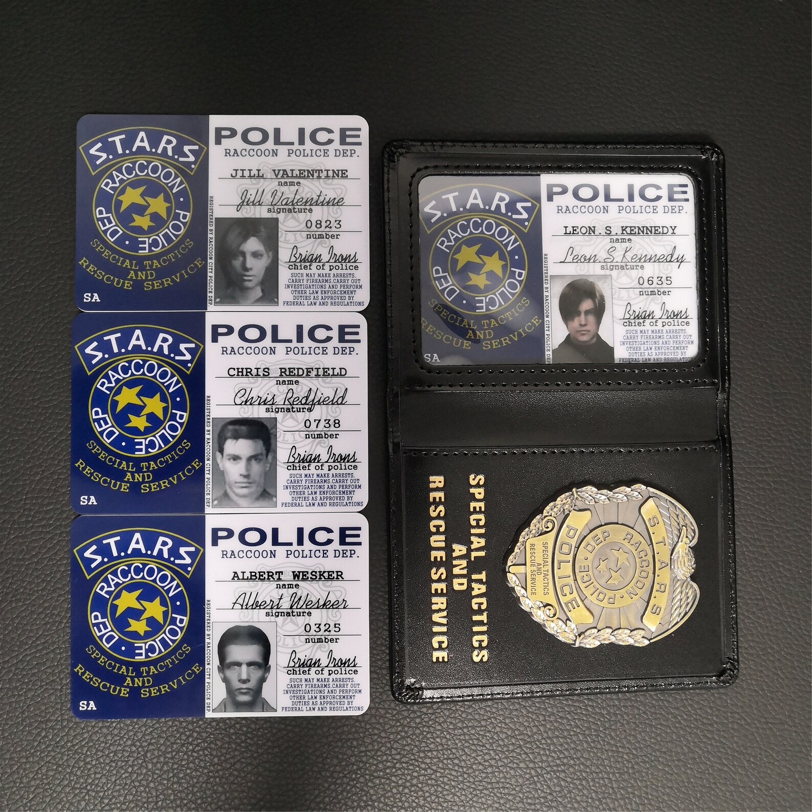 Resident Evil ID Card with Metal Badge Holder Wallet Etsy