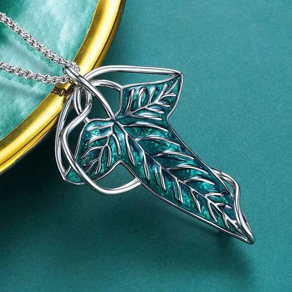 Elven Brooch Leaves of Lorien Brooch LOTR Hobbit Leaf Necklace Lord of the Rings Inspired Costume Brooch Cosplay Movie Prop Replica