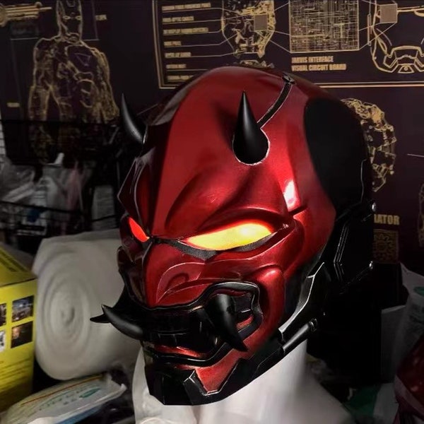 Red Hood Cosplay Onimusha Helmet New Red Hood Helmet Wearable Movie Comic Prop Replica Outlaws Superhero Cosplay Replica