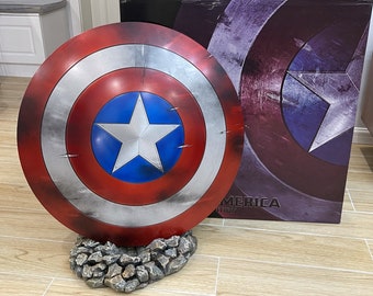 Captain America’s Shield Battle Damage Version Metal 1:1 Scale Props Captain Steven Rogers Superhero Cosplay Movie Props Replica