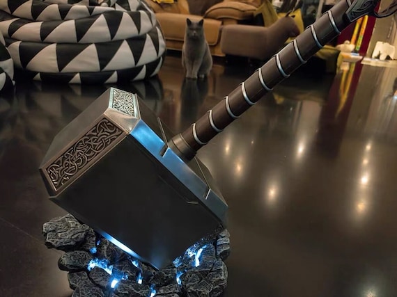 Thor Hammer Thor Mjolnir Thor Cosplay Metal 1:1 Scale Thor's Hammer With  Stand Movie Prop Replica 