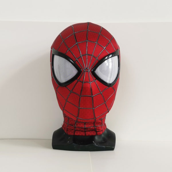 Spiderman Mask Amazing 2 Cosplay Mask Andrew Garfield Adults with Faceshell 3D Rubber Web Wearable Movie Prop Replica  Comics Con