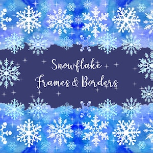 Snowflake Clipart, Christmas Frames Clipart, Winter Clipart, Christmas Cards, Frames PNG, Borders, New Year, Wedding Invitation, PNG