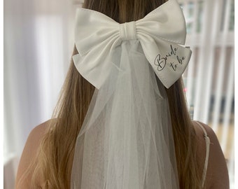 Personalised veil with bow - bride to be gift - hen party - bachelorette party - custom made - Miss to Mrs - Bridal Party