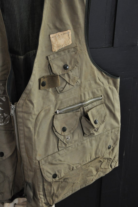 Vintage 1960s 1970s Combat fishing vest waistcoat