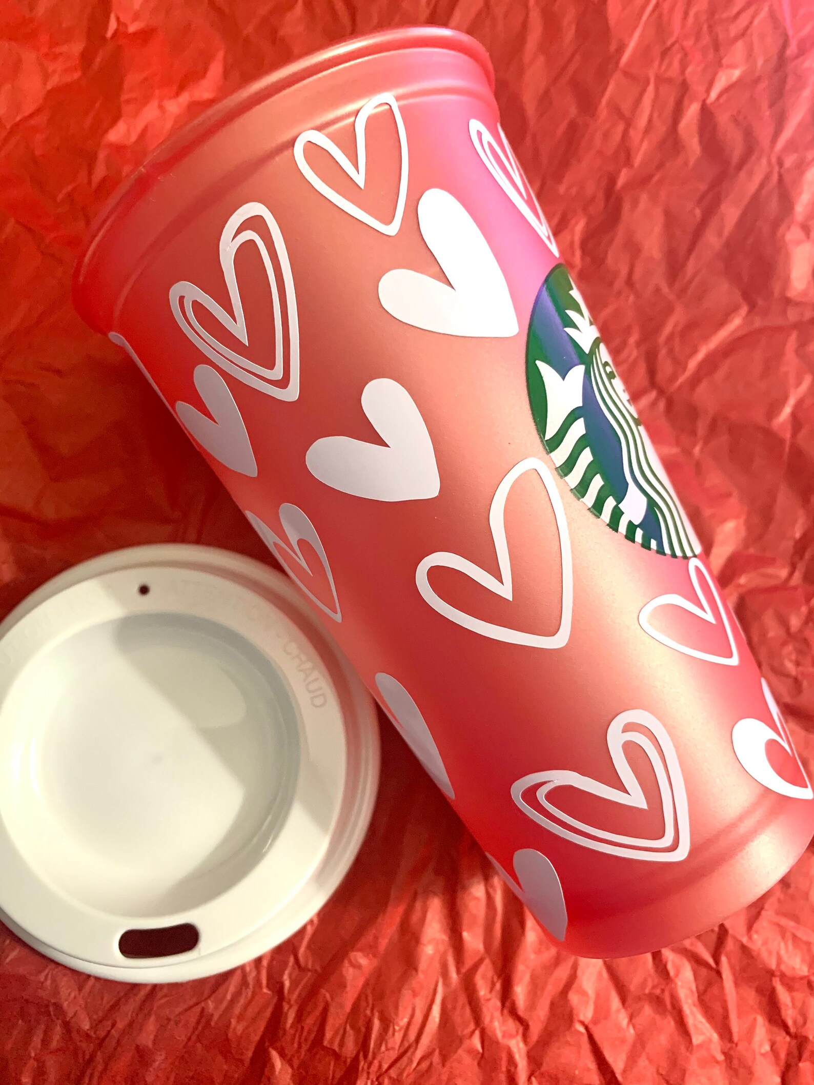 Hearts Starbucks Reusable Hot Cup Etsy