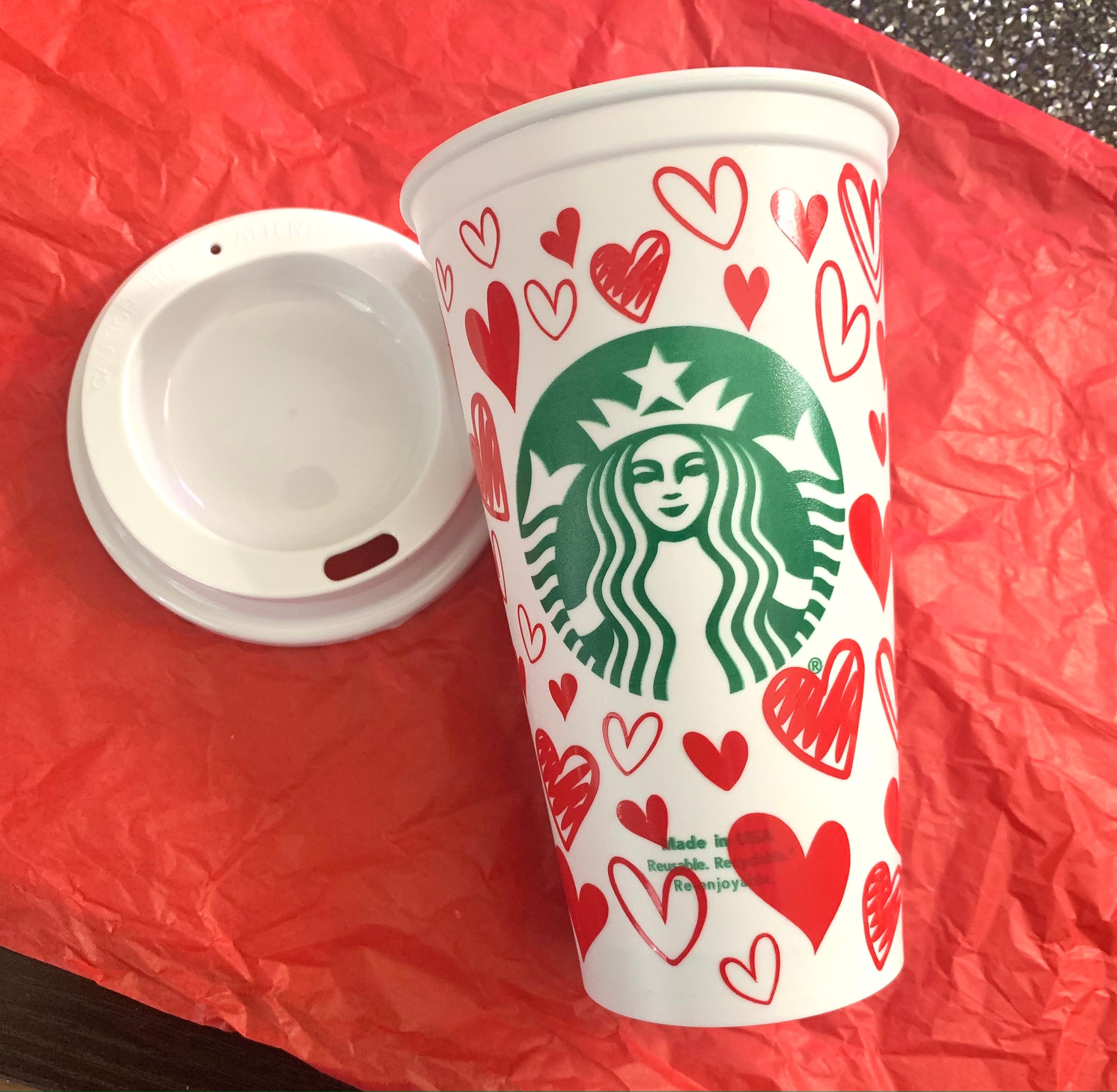 Valentine's Day Heart Starbucks Hot Cup Etsy