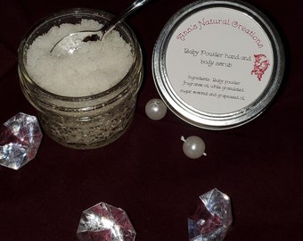 Baby powder body scrub