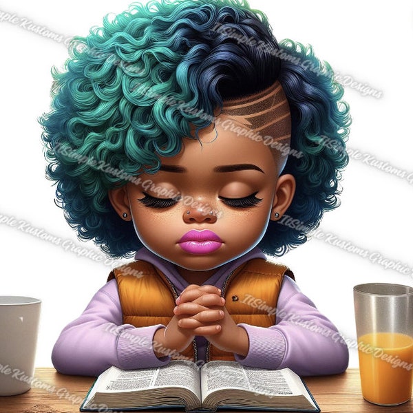 Cute Caricature MiniMe African American AI art PNG, Bundle Pack