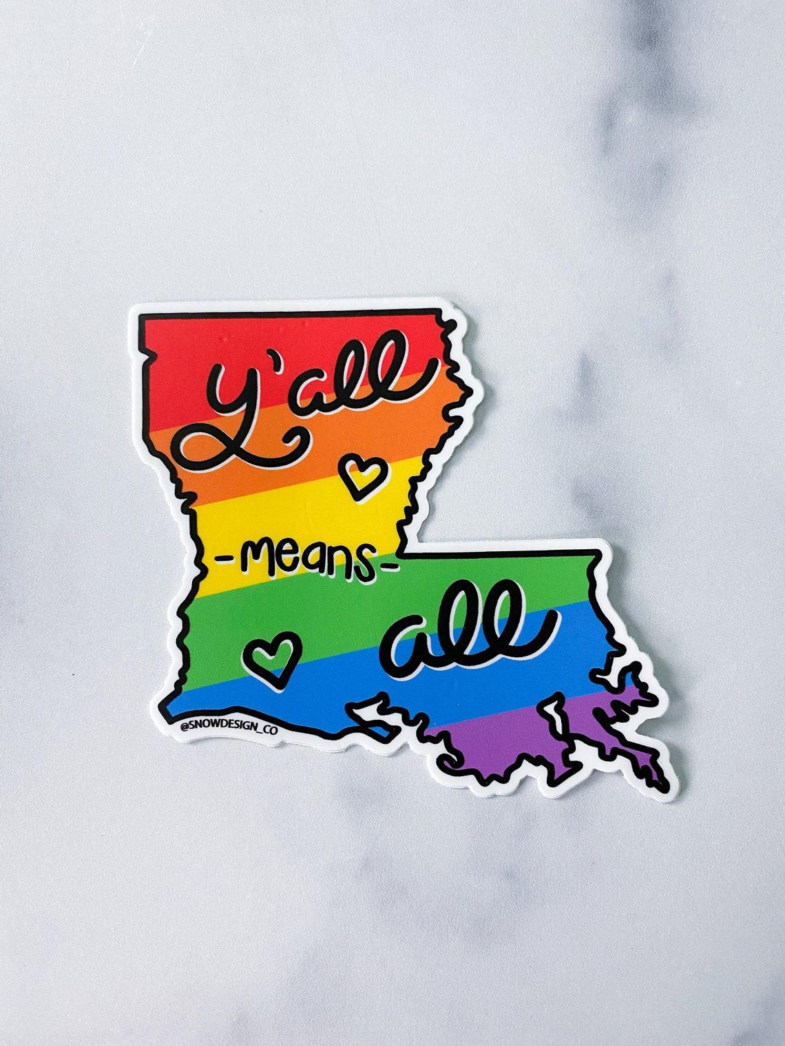 Y'all Means All Louisiana Sticker 3.25 / LGBTQ Etsy