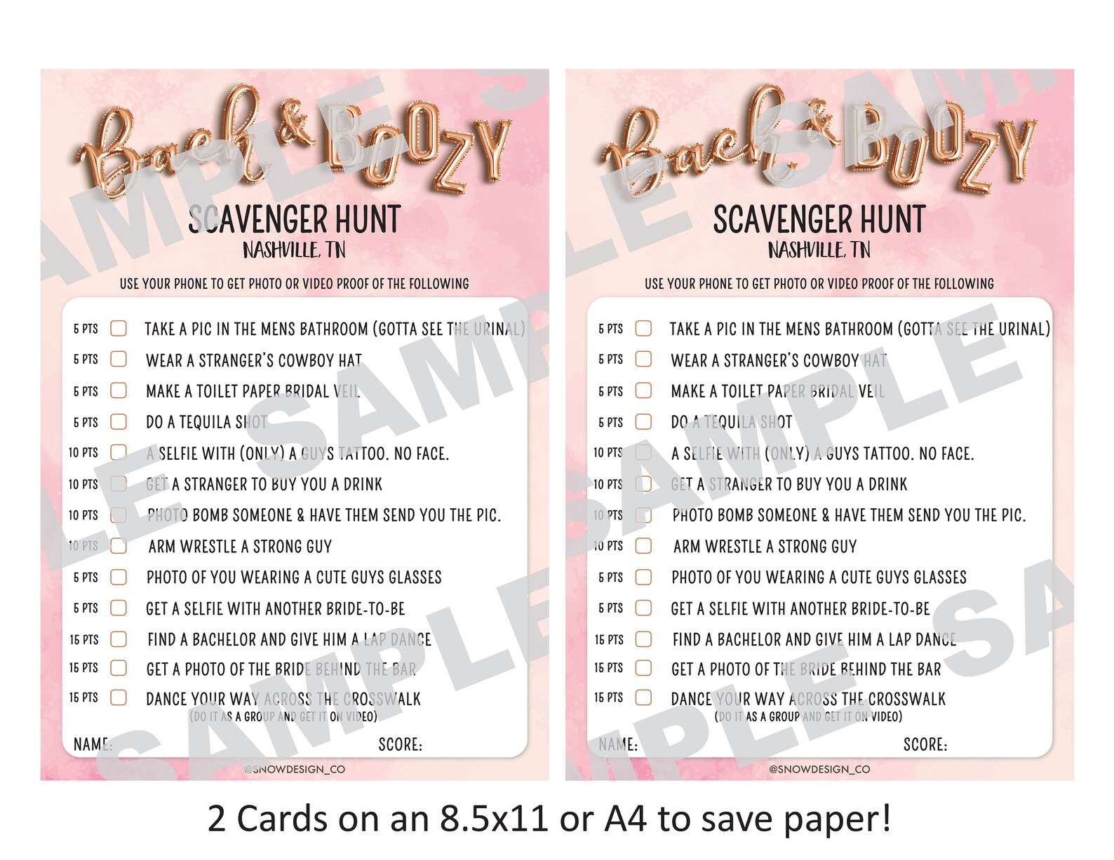 Nashville Bachelorette Scavenger Hunt / Scavenger Hunt / | Etsy