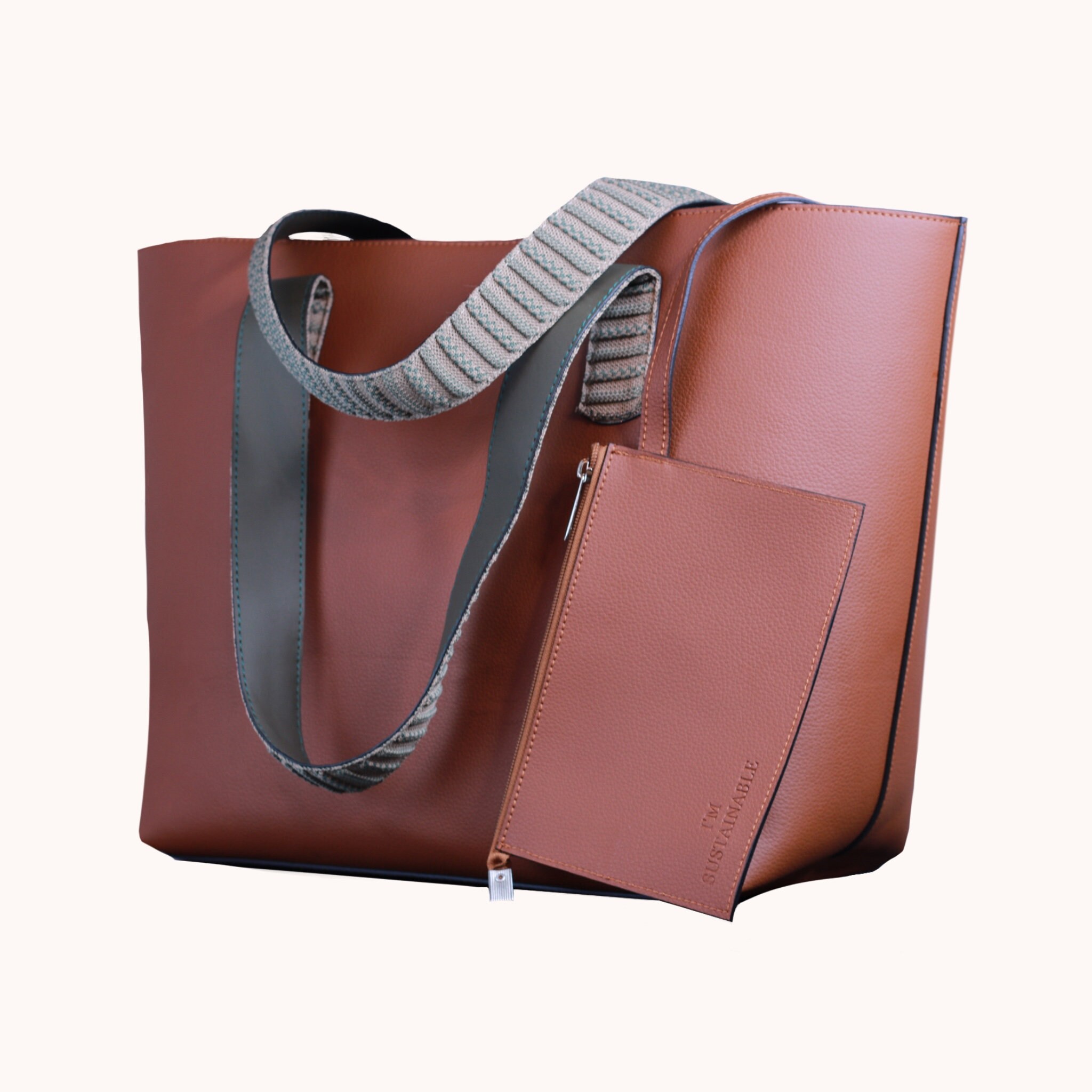 Terra Sustainable Shoulder Bag/ Leather Shopper Bag/ Vegan Etsy