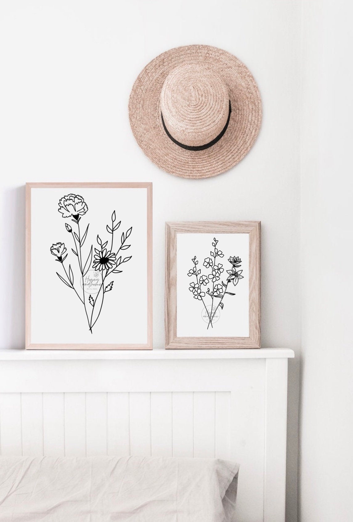 Minimalist Flower Art Birth Flower Tattoo Customizable Birth - Etsy