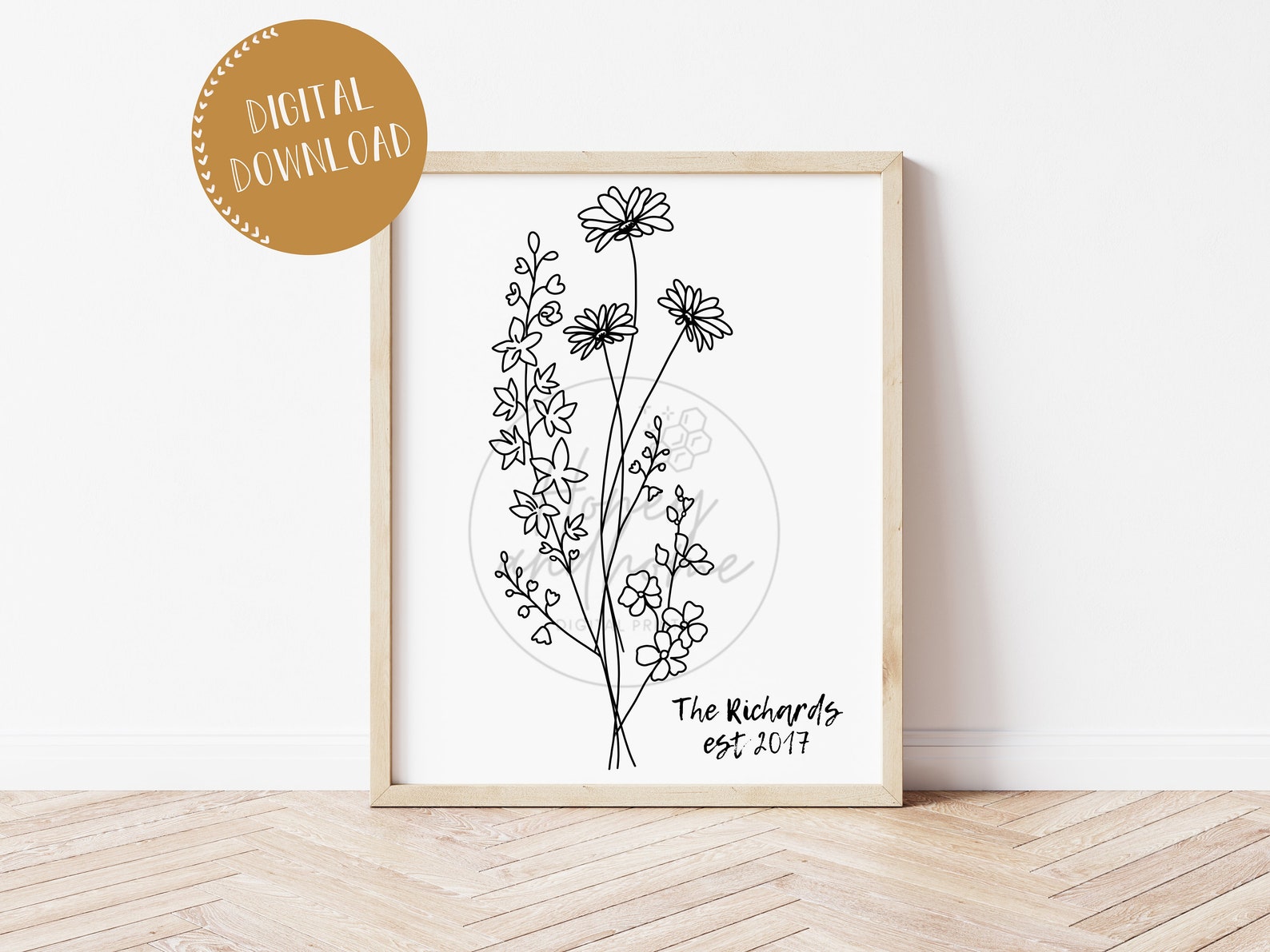 Minimalist Flower Art Birth Flower Tattoo Customizable Birth - Etsy