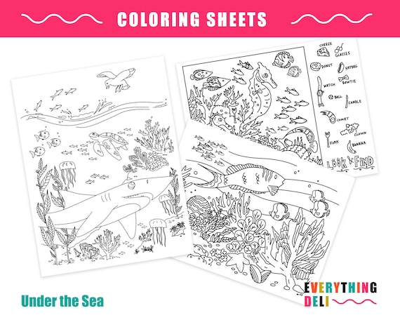 Under the Sea Printable Coloring Look and Find Page