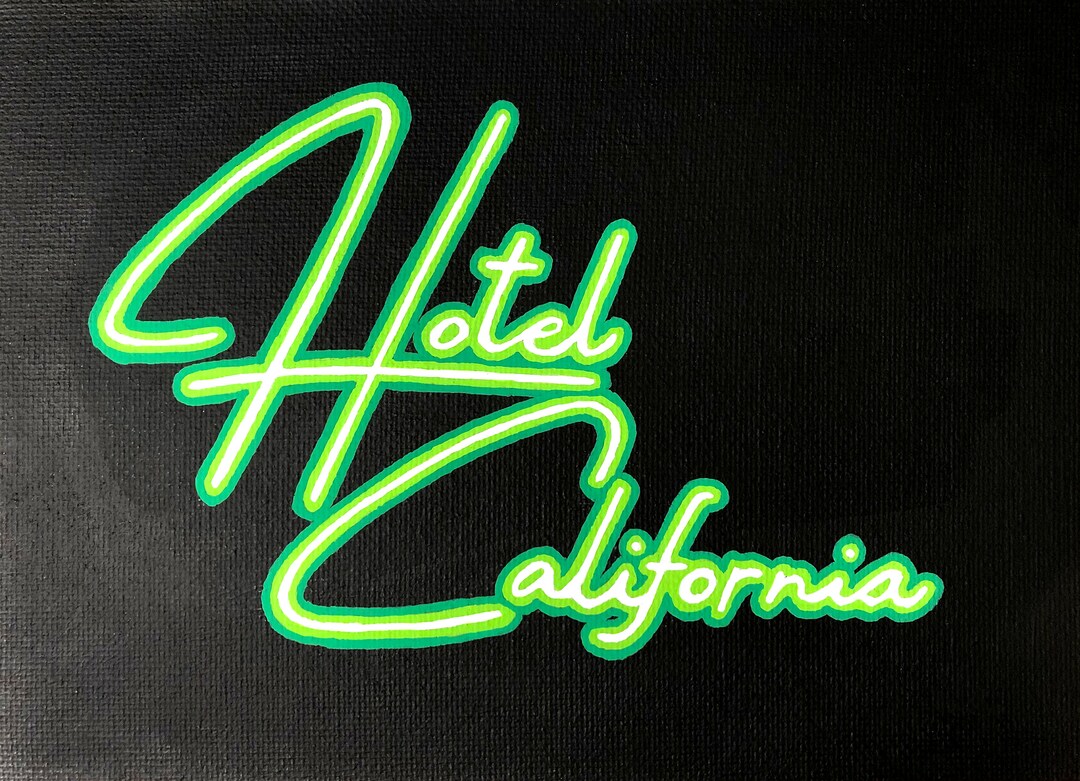 Hotel California Neon Sign Painting - Etsy